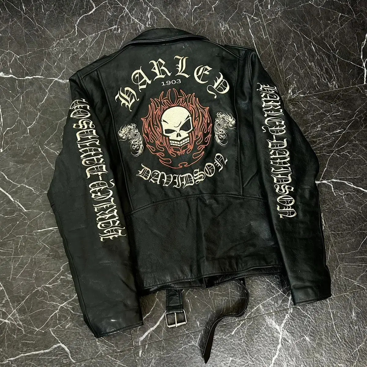 Harley-Davidson Cowhide Skull Crop Rider Jacket