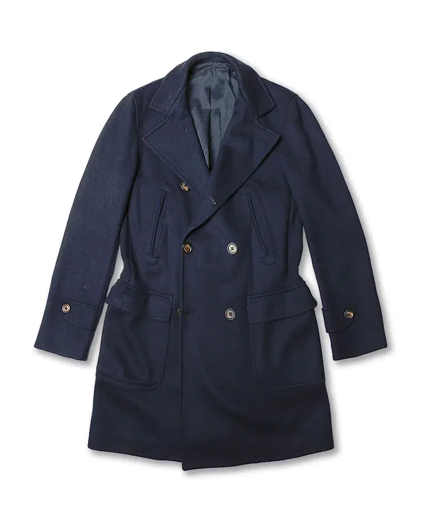 Eleventy Navy Wool Knit Comfortable Double Coat