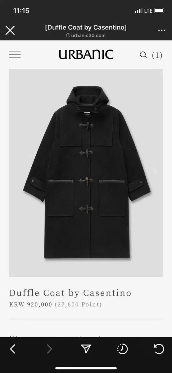 얼바닉30 urbanic30 duffle coat 더플코트