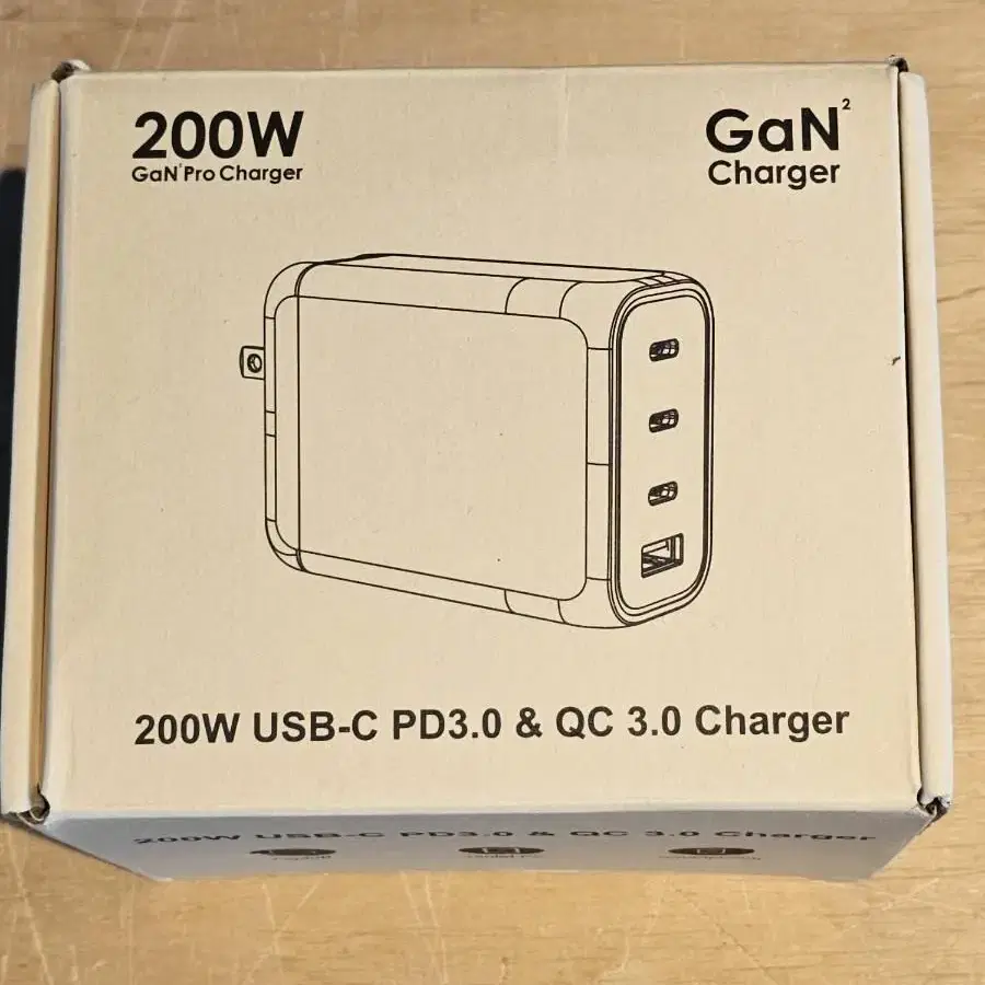 200W GaN PD 충전기 택포 CtoC케이블 포함