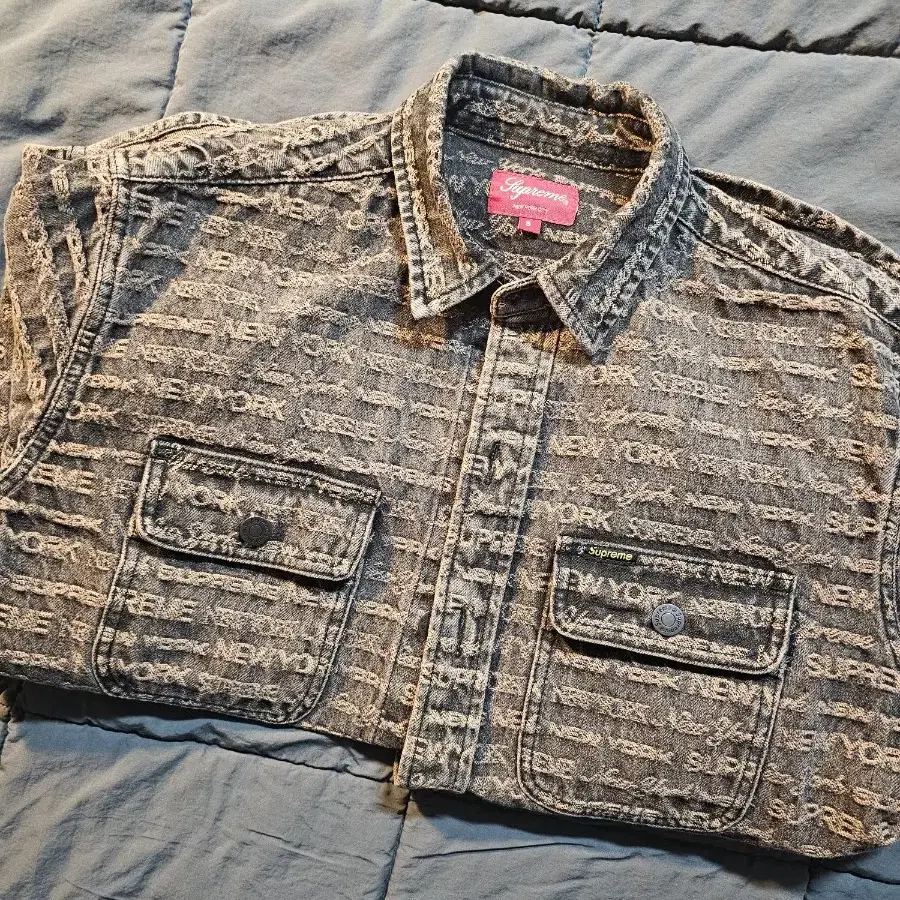 Supreme multi type jaquard denim shirt