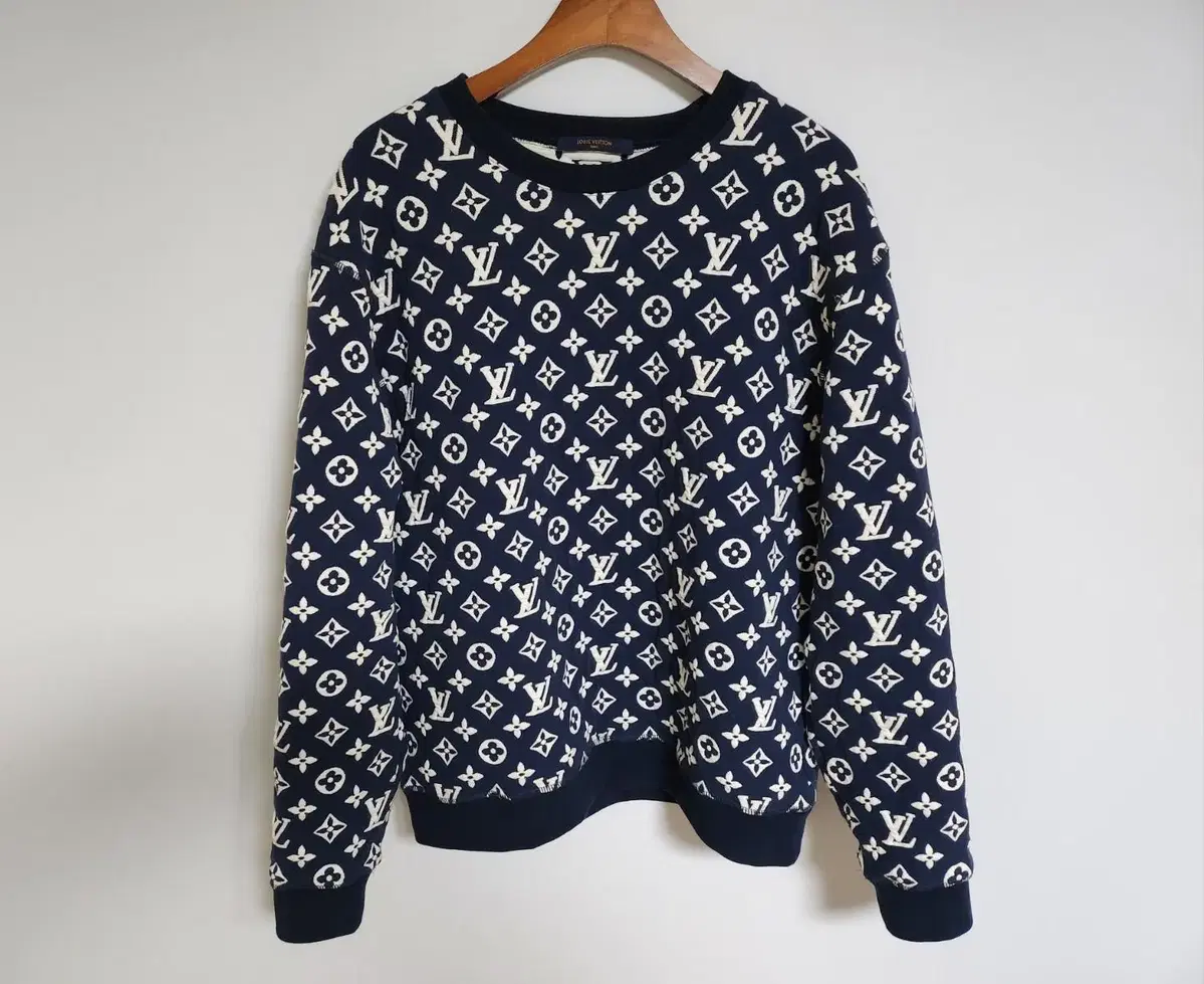 [L] Louis Vuitton Navy Monogrammed Embroidered Tops