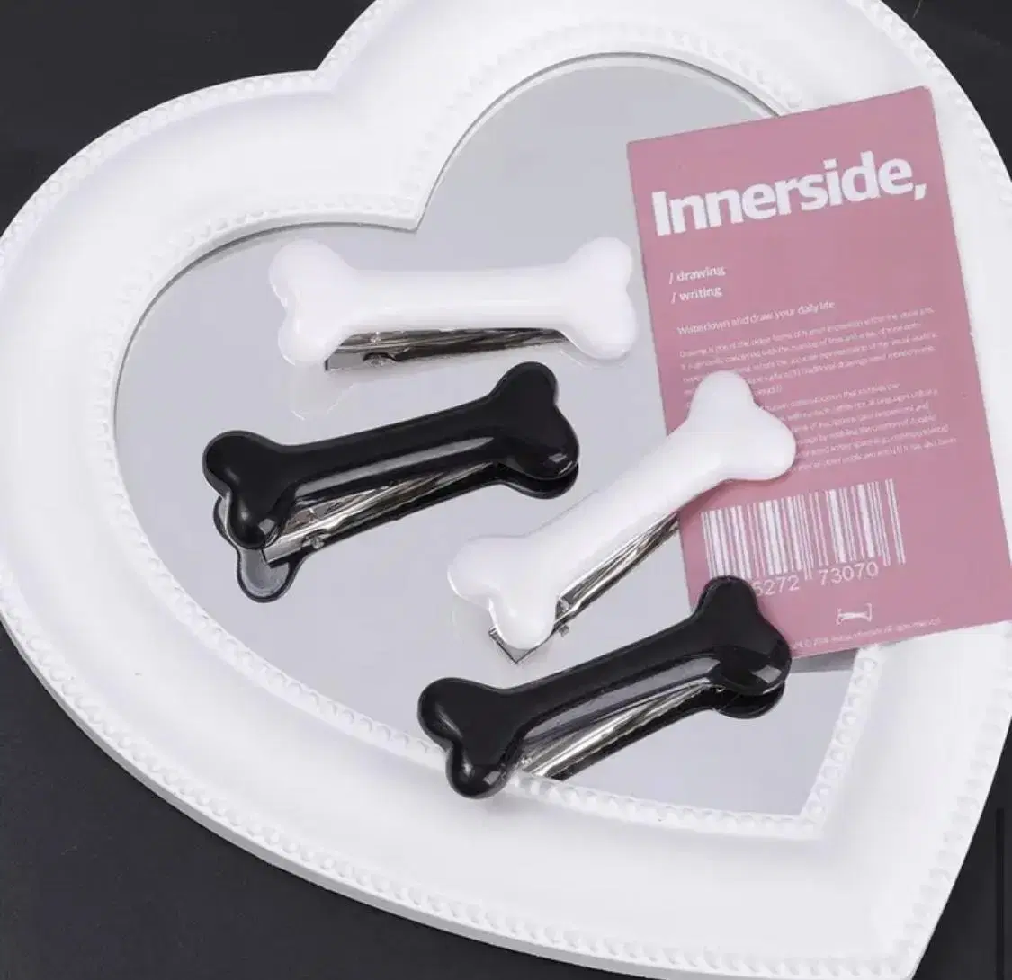 Minesweeper)) Minesweeper Bone Hairpin , Heart Hairpin