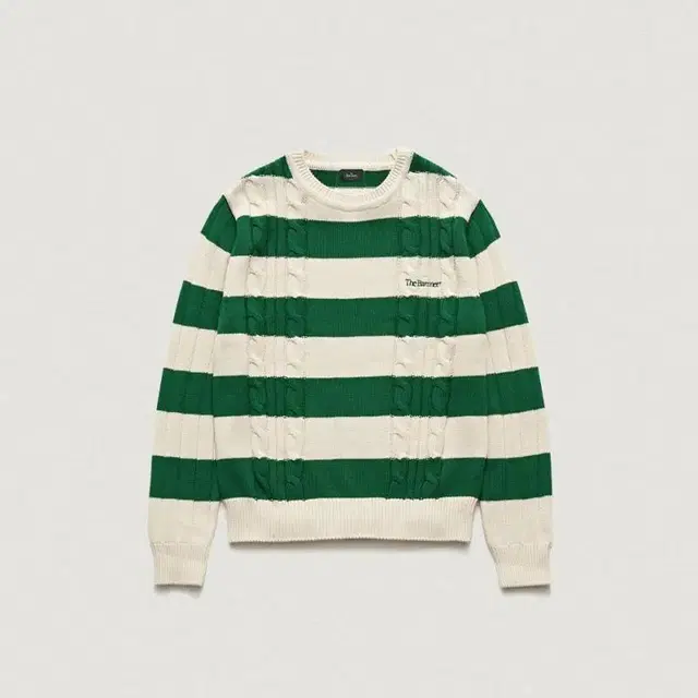 더바넷 니트 Grass Striped Cable Knit Sweater