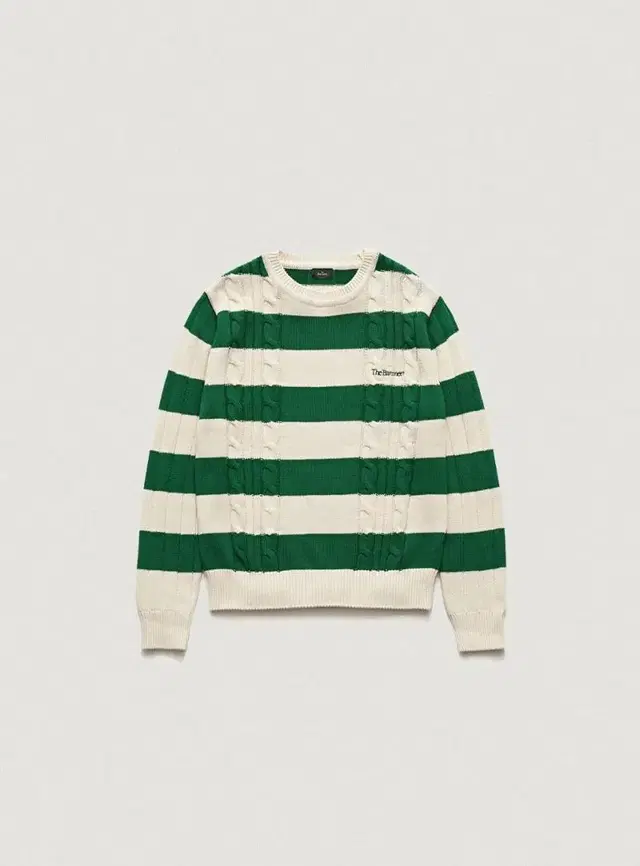 더바넷 니트 Grass Striped Cable Knit Sweater