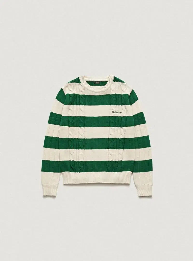 더바넷 니트 Grass Striped Cable Knit Sweater