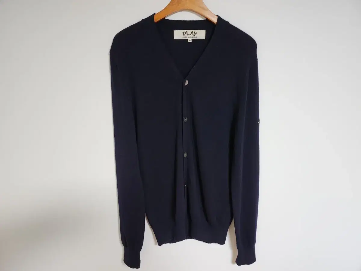 [M] Comme des Garçons Navy black arm waffen cardigan for Men