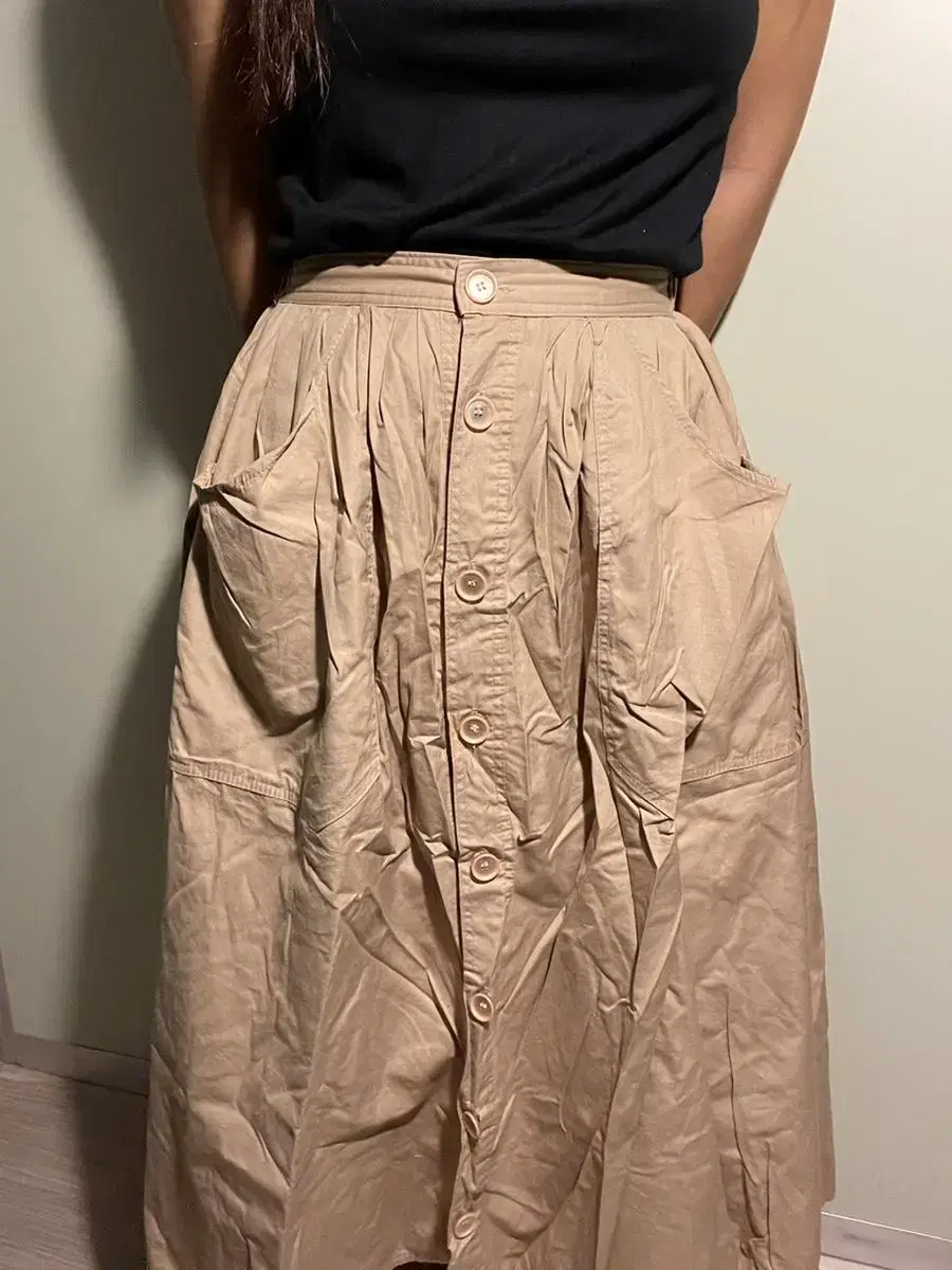 vintage button long skirt