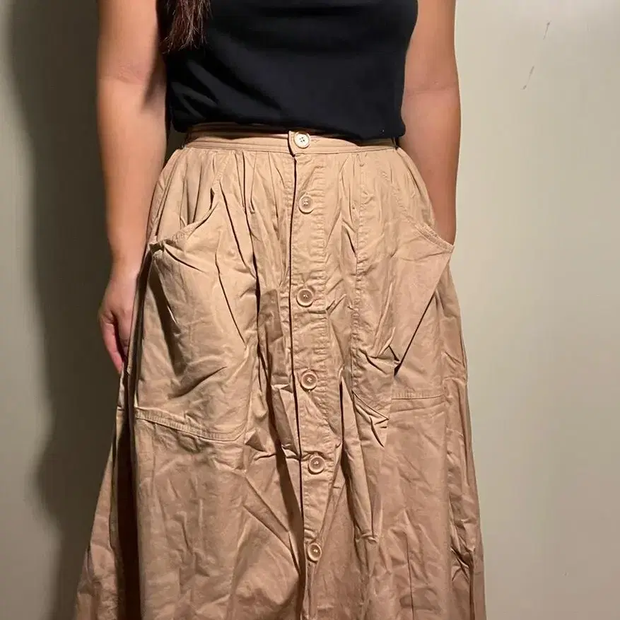 vintage button long skirt