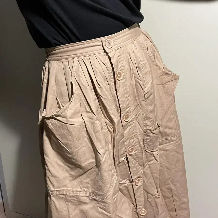 vintage button long skirt