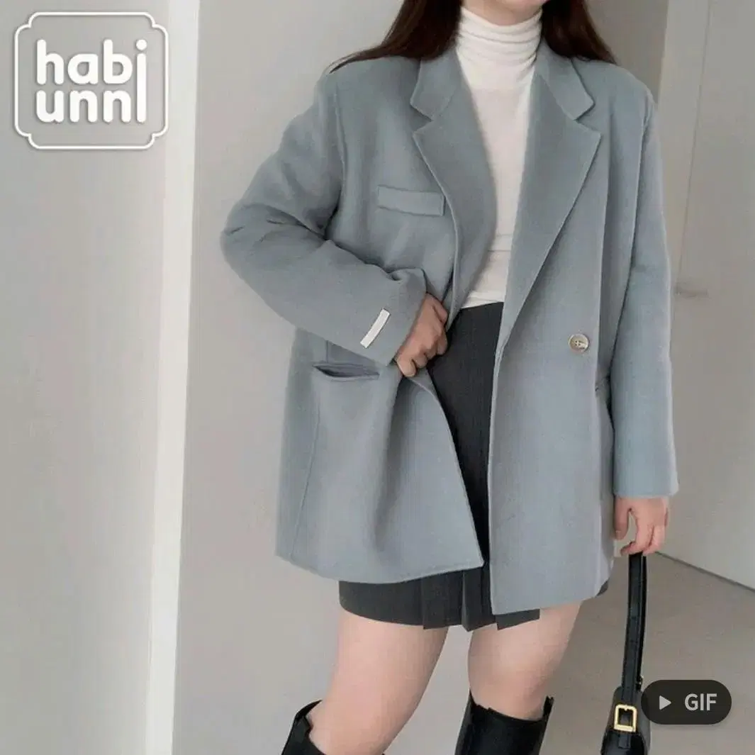 [하비언니] 하비made 울80% 핸드메이드 블레이저 하프코트 자켓