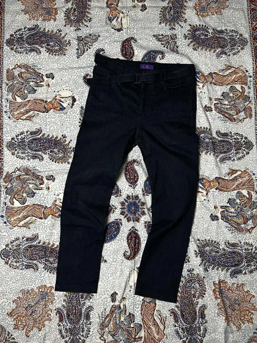 Yohji Yamamoto Ys Double-belted Denim Pants