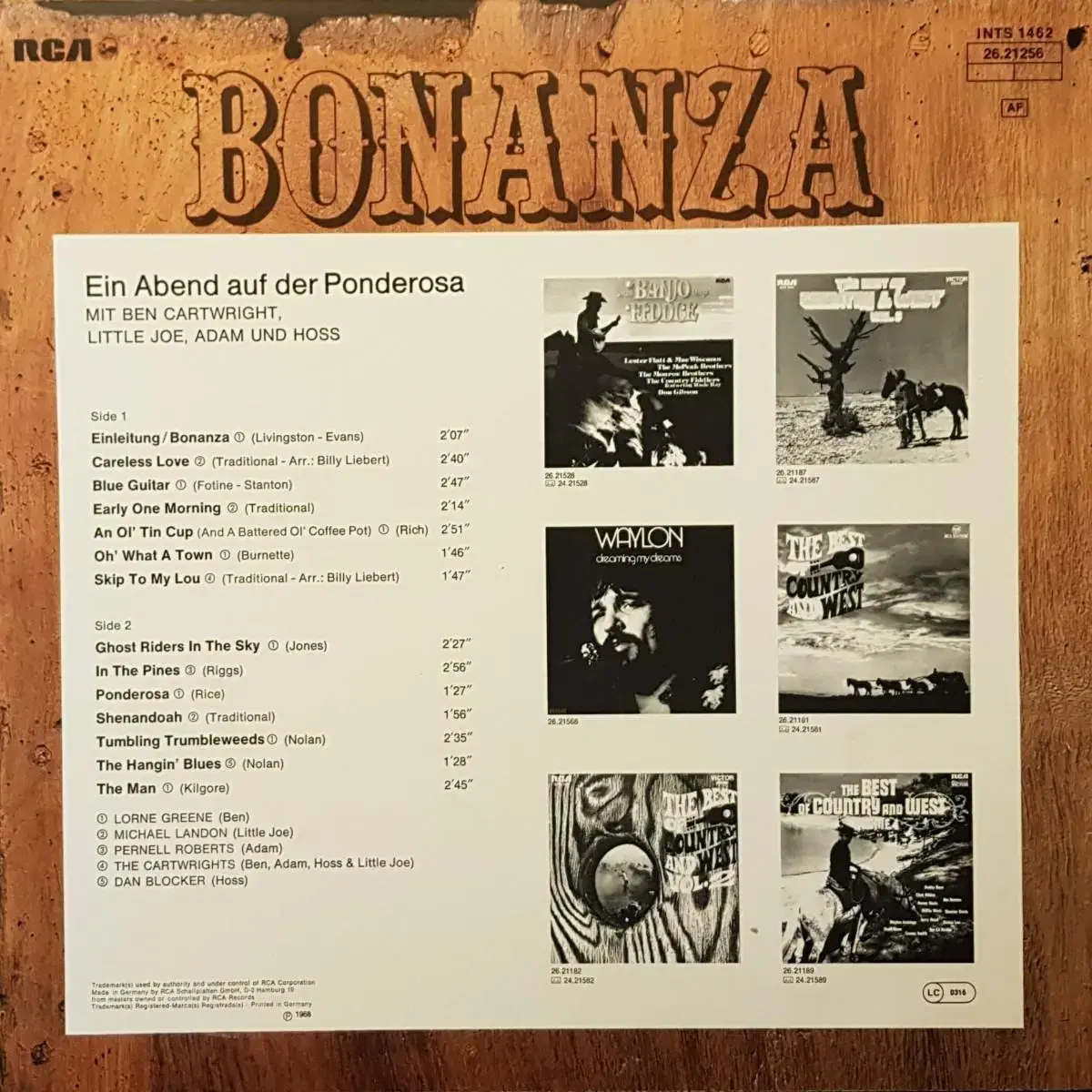 희귀음반/수입반/보난자(BONANZA) LP