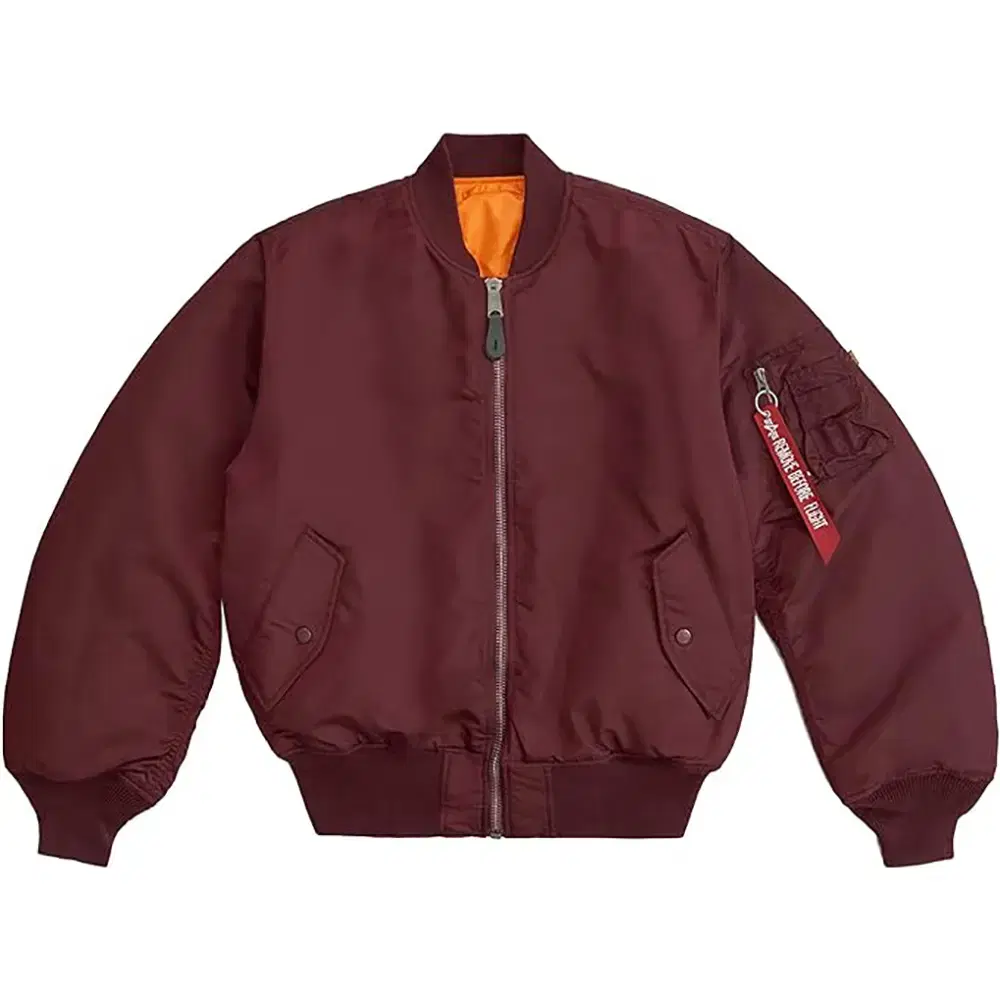 Alpha Industries MA-1 Bomber Flight Jacket Mayone Pilot Aviation Jumper Maroon