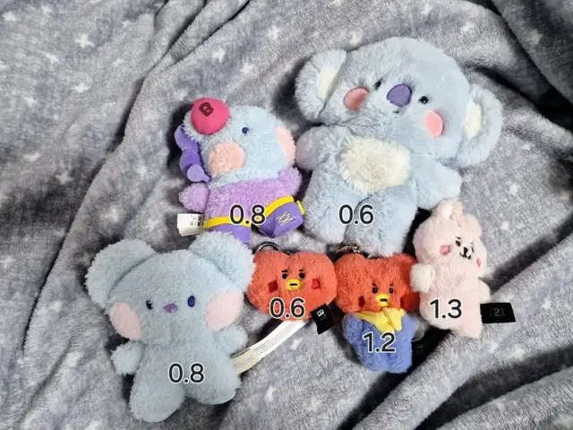 방탄 BT21 타타 쿠키 망이 코야 플랫퍼 미니니 백참 키링 인형