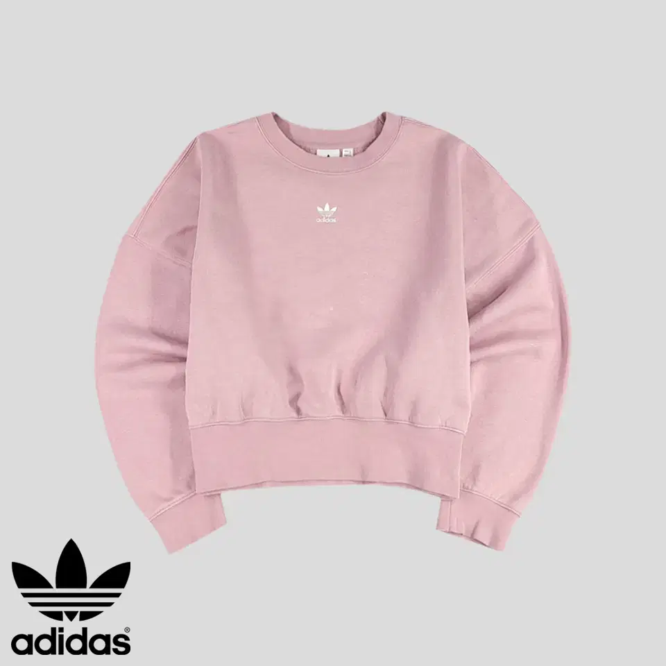 Adidas Lavender Purple Mid Trefoil Overfit Brushed Cropped Sweat Man-to-man T-shirt