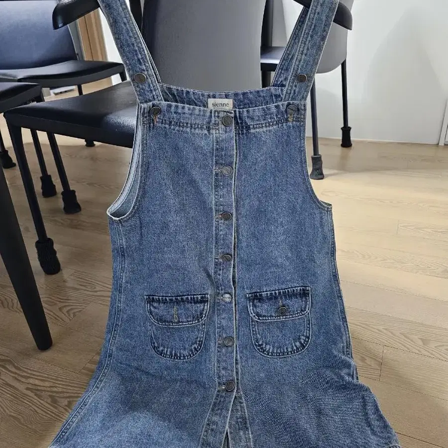 시엔느 Denim suspender dress