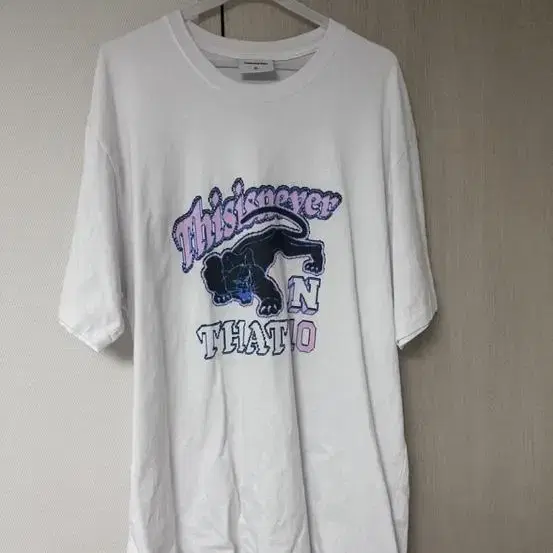 무신사 디스이즈네버뎃 Panther Tee White 반팔티 (size