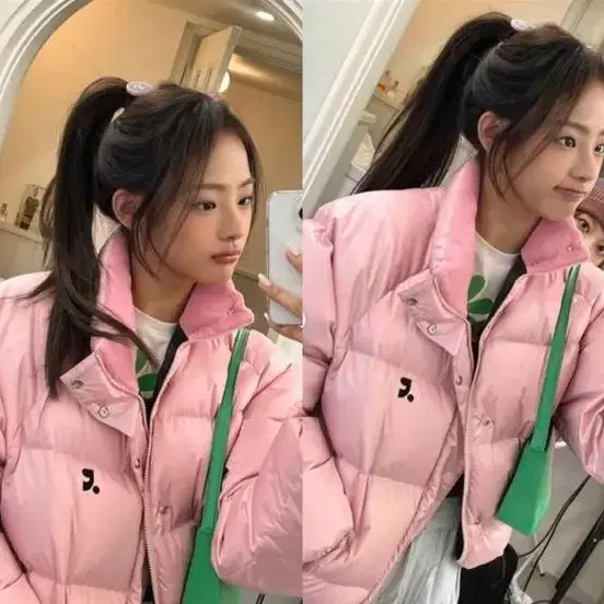 레스트앤레크레이션 패딩 RR LOGO DOWN JACKET - PINK