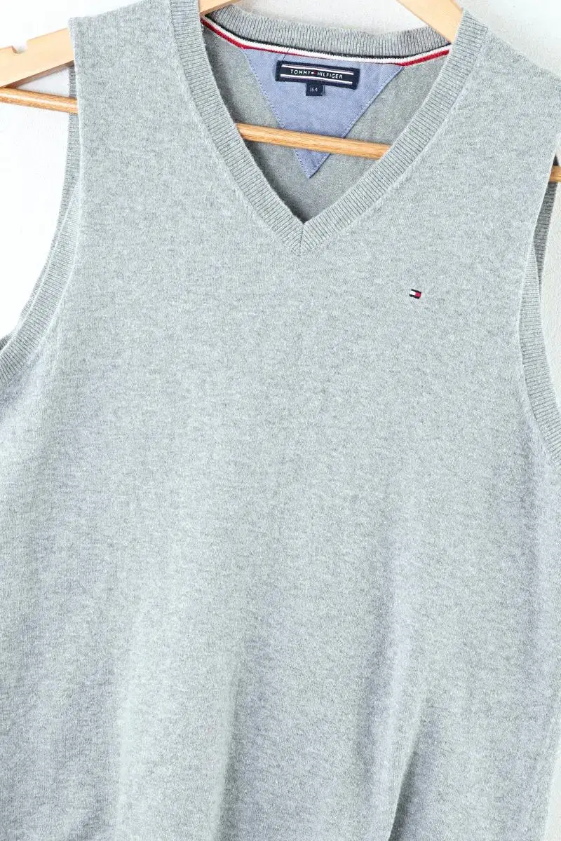 W(S) Tommy Hilfiger Knit Vest Best Cotton Gray