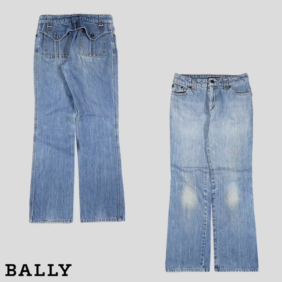 BALLY 발리 연청워싱 세미부츠컷 청바지 데님팬츠 27