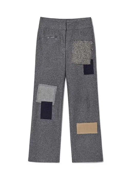 OPEN YY RAW-CUT PATCHWORK PANTS