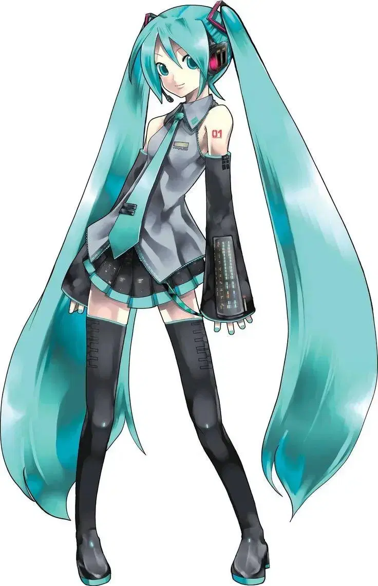 Vocaloid Bokaro Hatsune Miku Basic Reza Reza Faux Leather Wig Headset