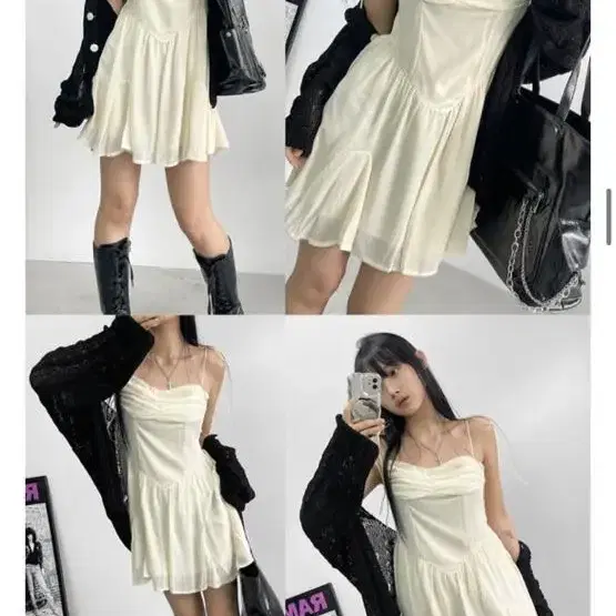 새상품)아쿠비클럽 poem shirring muni dress