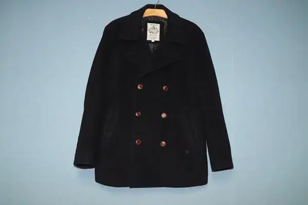 (105) Hedges/Navy Woolen Half-Coat