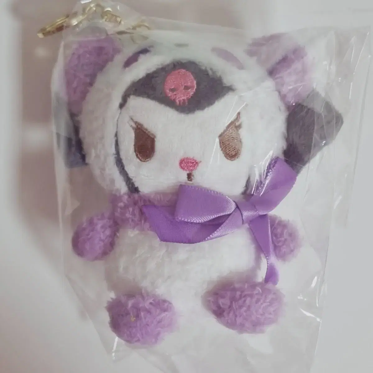 (New) 12cm Kuromi Plush Doll keyring Strap Keyring