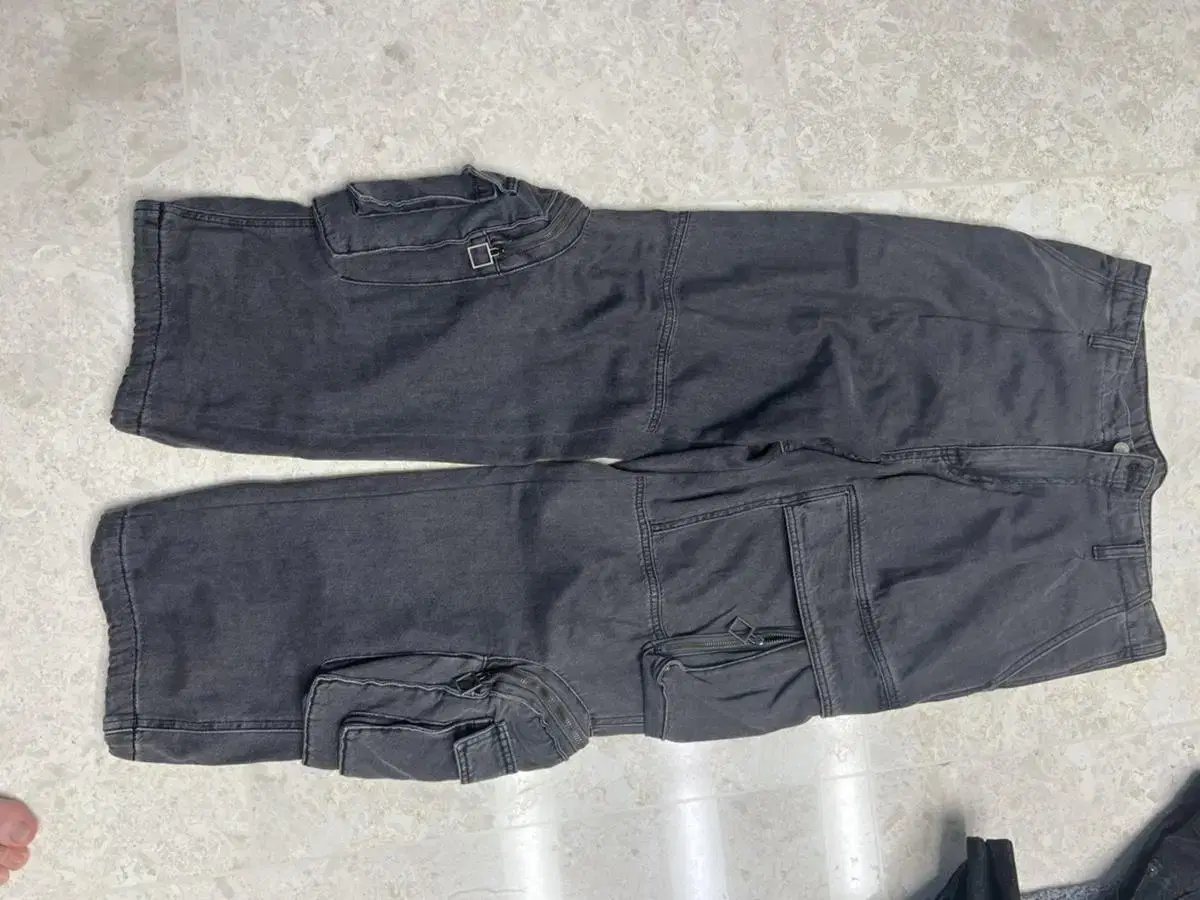 WOOYOUNG MI 20SS Black Blue Cargo Pants