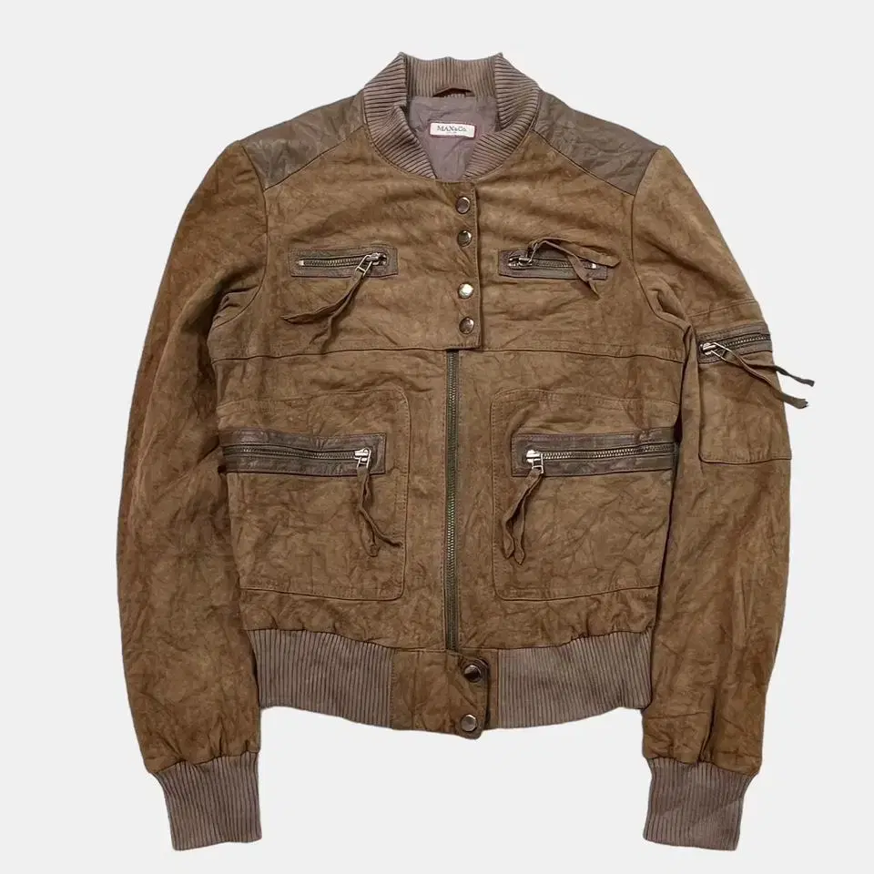 max&co suede utility bomber jacket