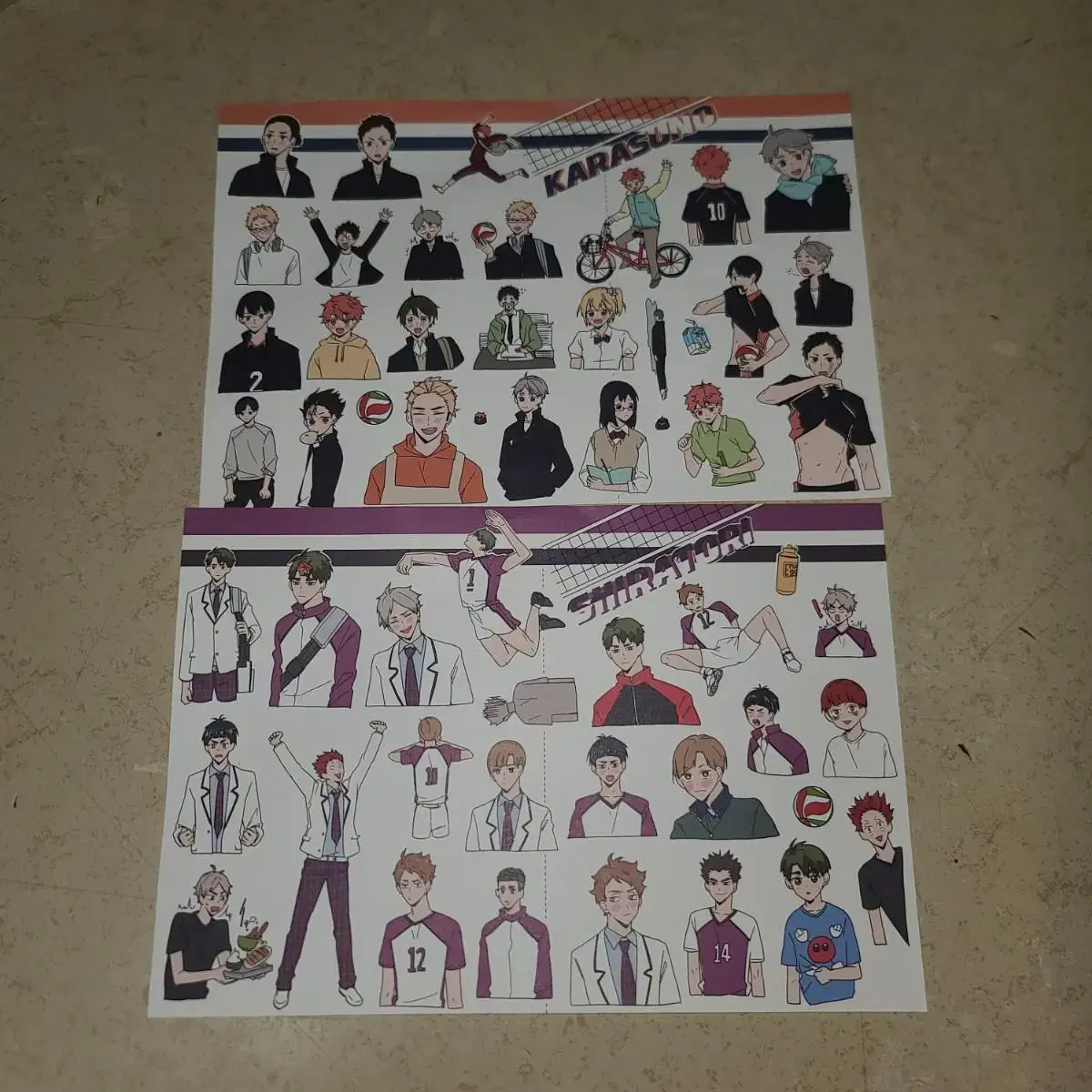 Haikyuu Karasuno Shiratorizawa Takuzu sticker bulk unused