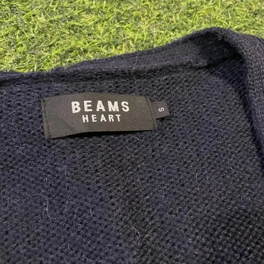 BEAMS 아가일 모헤어 가디건