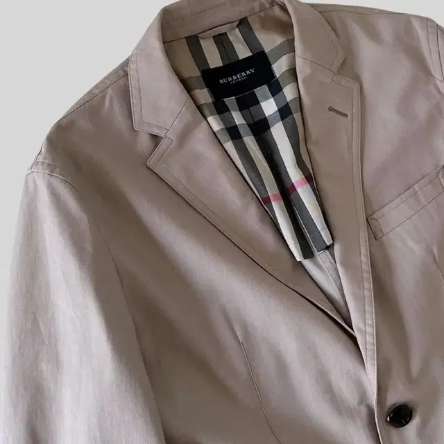 < (BURBERRY)beige cotton single jacket >