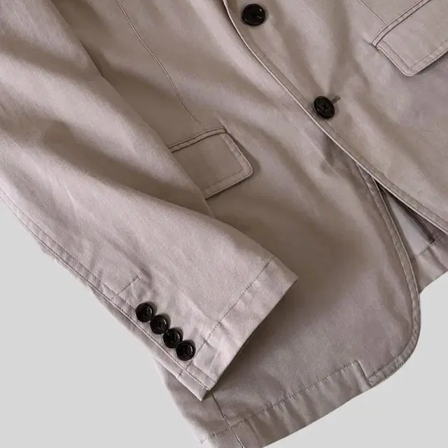 < (BURBERRY)beige cotton single jacket >