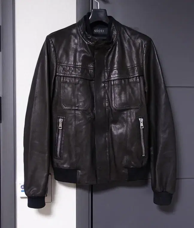 Gucci Black Lambskin Bomber Jacket