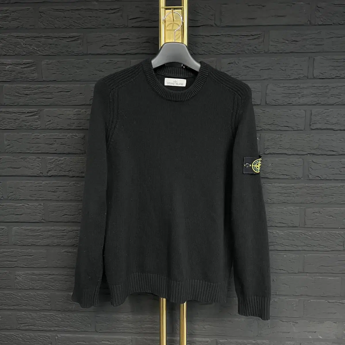 [L,18fw,Brand New] Stone Island Waffen Black Knit