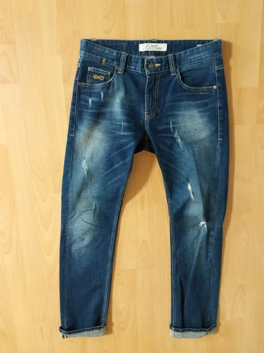 Flacked jin slim fit denim straight leg jeans (span 30)