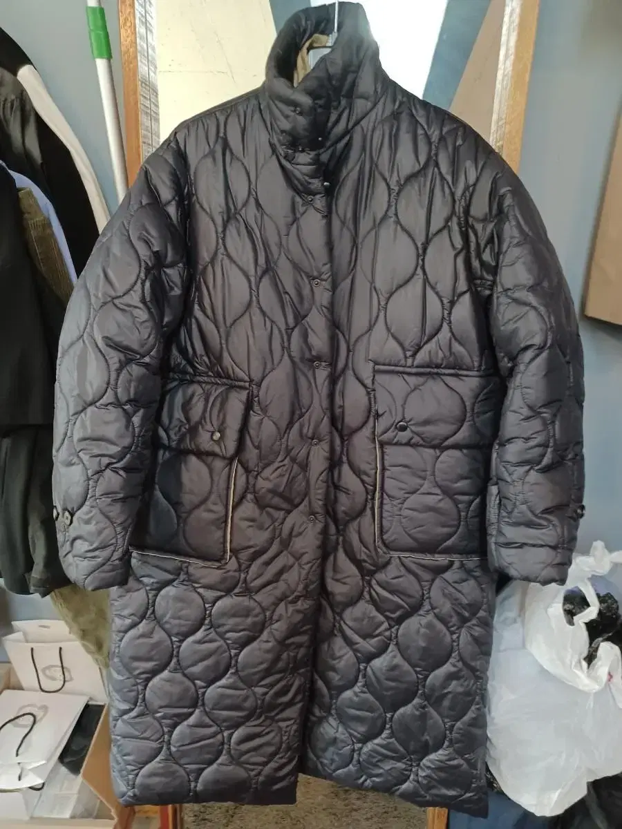 Vintage Quilted Quilted Reversible Long Padded Jacket L