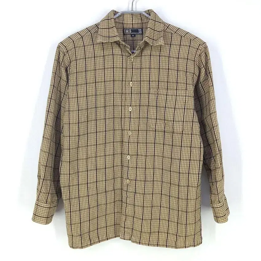 Daks Men's Wool Nova Check Long-Sleeved Shirt Beige 95