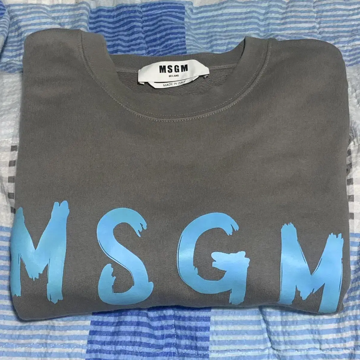 [XL] MSGM 밀라노 로고 맨투맨 그레이