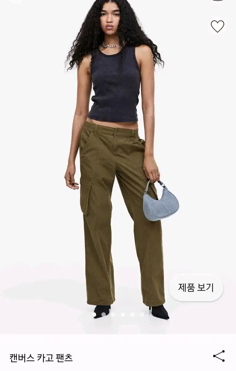 H&M 카고팬츠 새상품 카키색 34