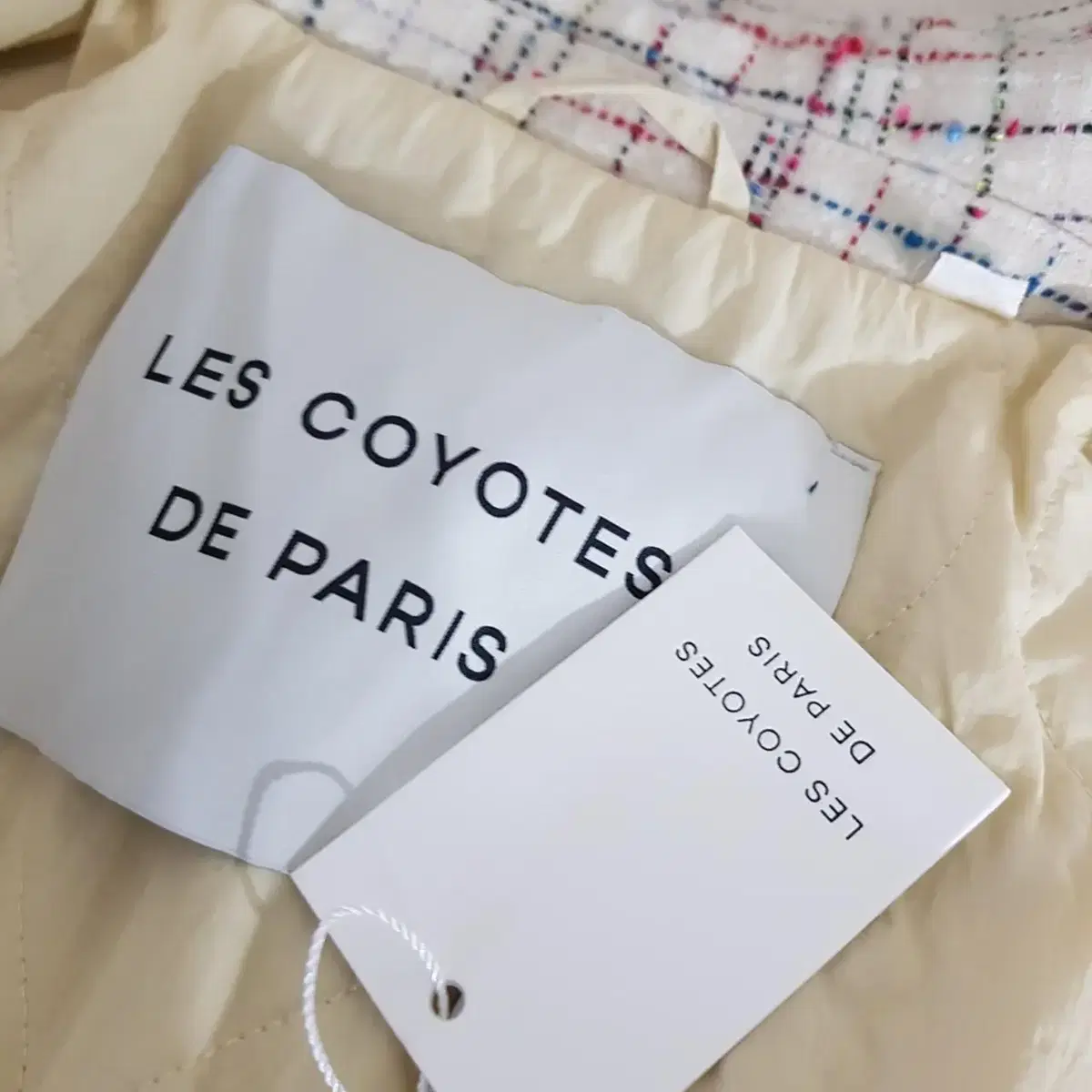 (새상품) LES COYOTES DE PARIS 체크패딩 코트 55