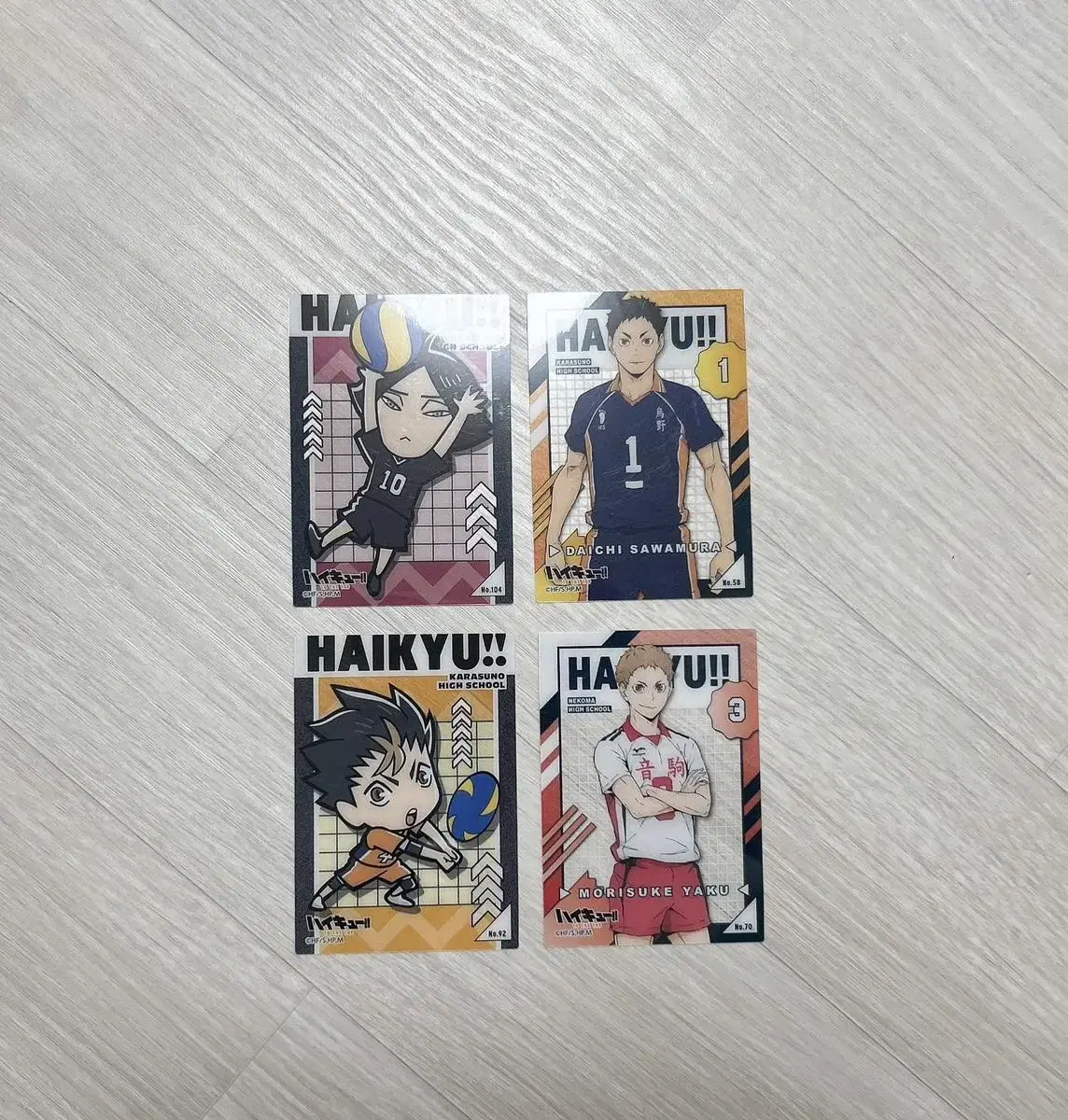 Haikyuu Clear kard Nishinoya , Suna, Daichi, Yaku