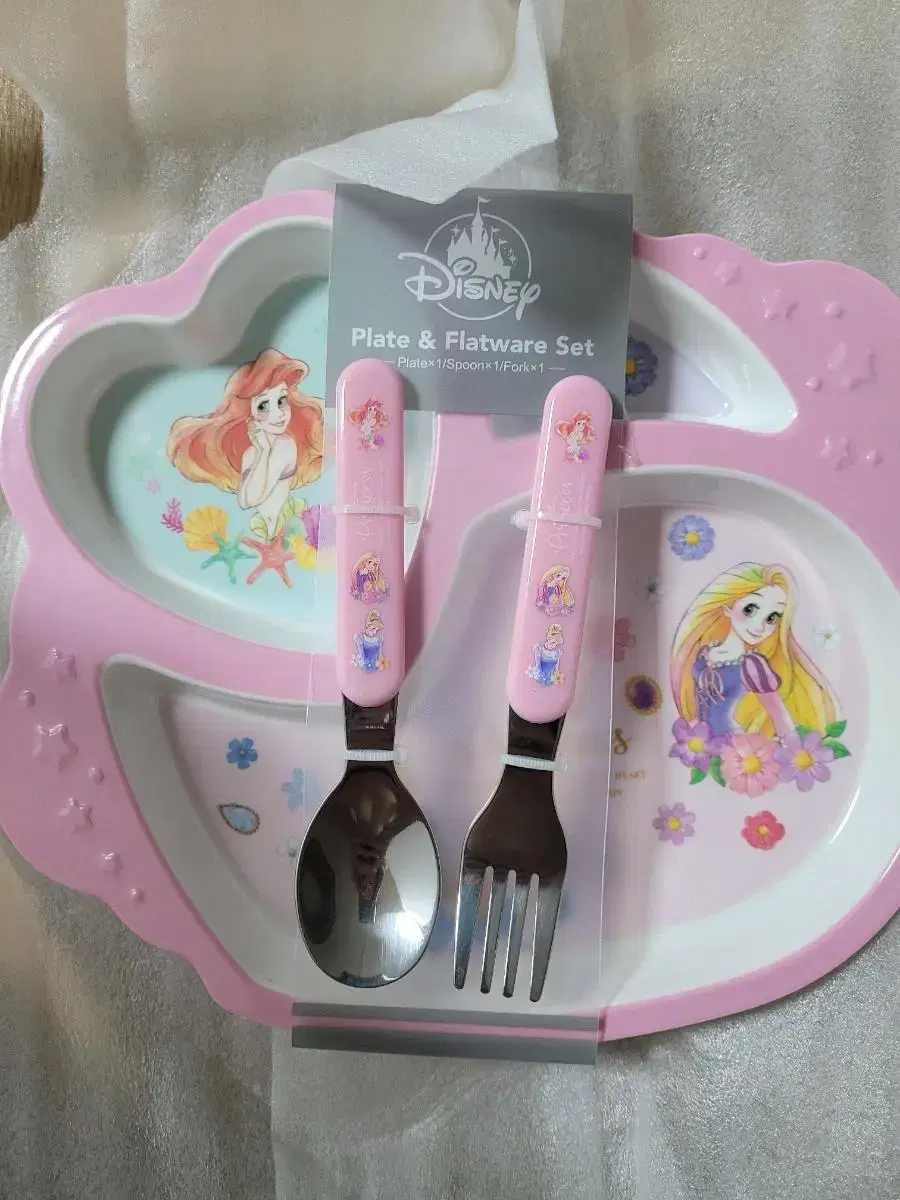 디즈니프린세스 식판 스푼 포크세트 Plate Flatware set