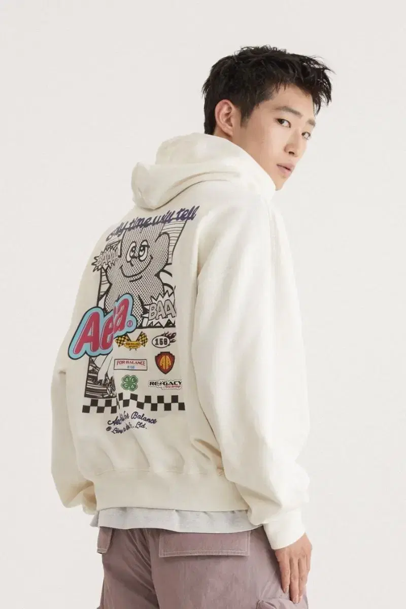 Aika White Cloverboy Layered Hoodie Cream L XL New