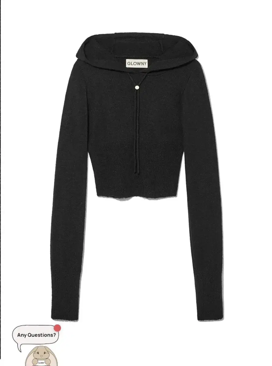 글로니 DAYA MOHAIR KNIT HOODIE TOP (BLACK)