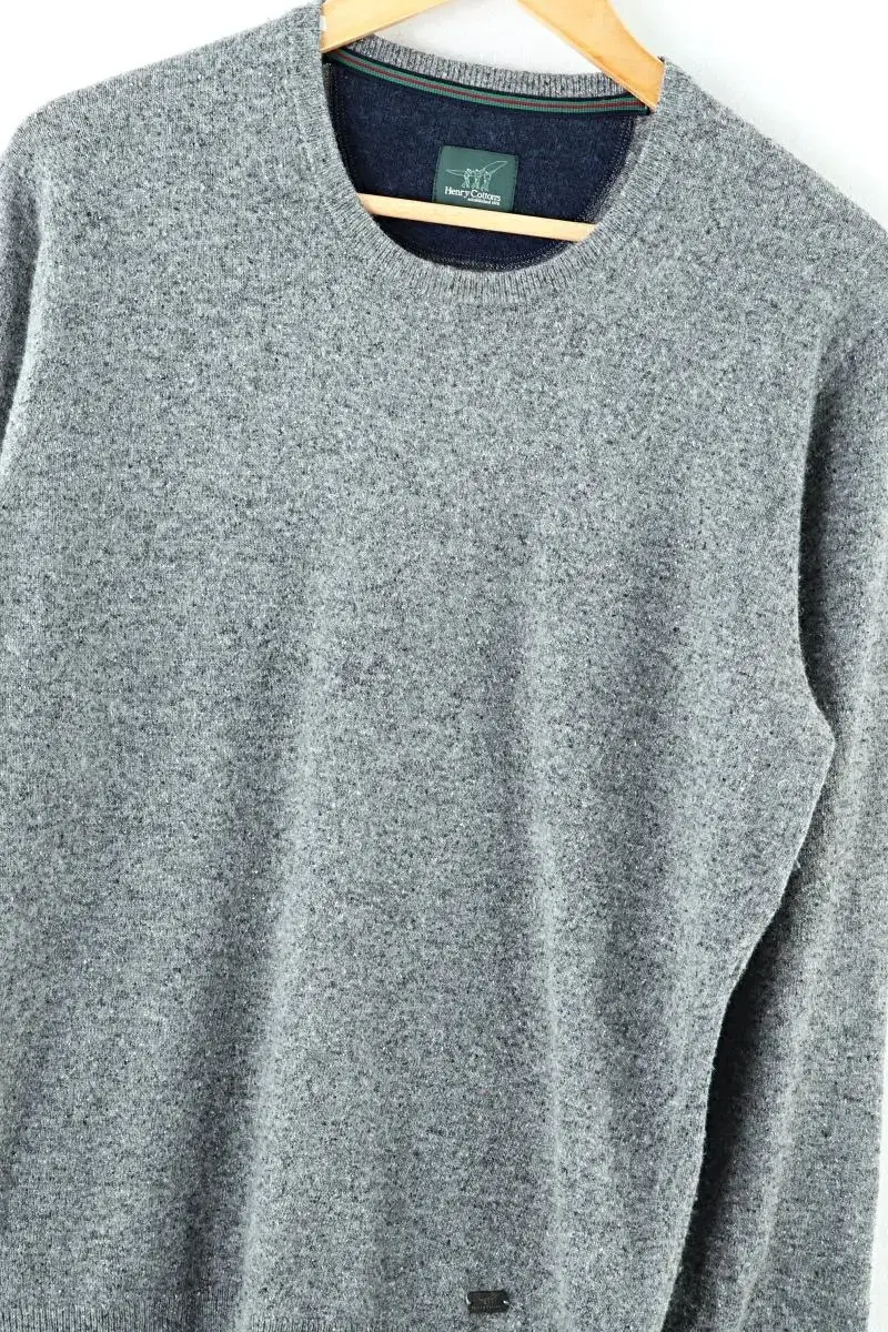 (L) Henry Cotton Knit Wool Momo Gray