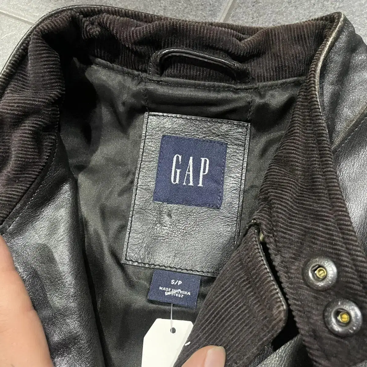 (95)GAP 카우레더 싱글라이더자켓